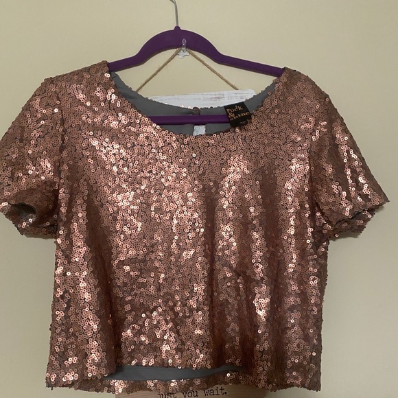 Rose Gold sequins Top - Picture 3 of 5